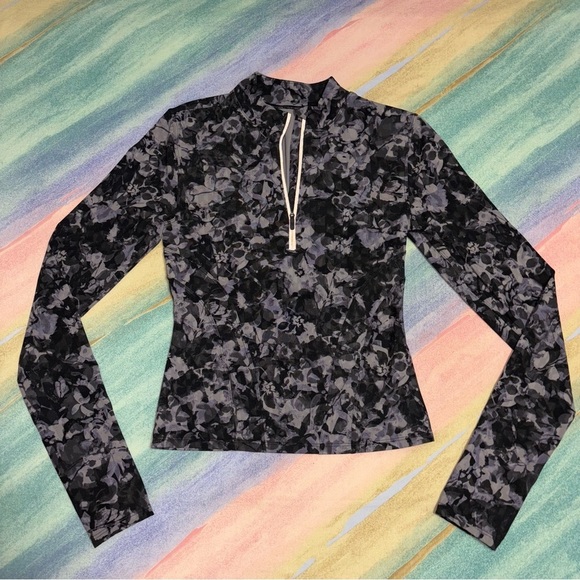 Lululemon Luxtreme Running Half-Zip Inflect Floral Lunar Rock Multi size 4 - Picture 5 of 10